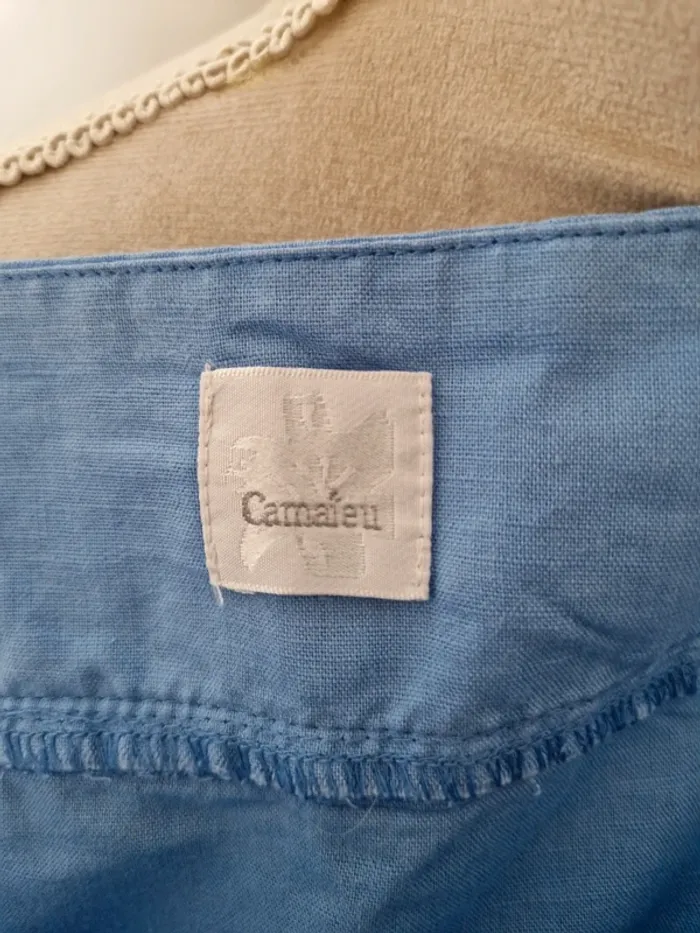 Robe camaïeu bleu lin et coton taille 40 - photo numéro 3