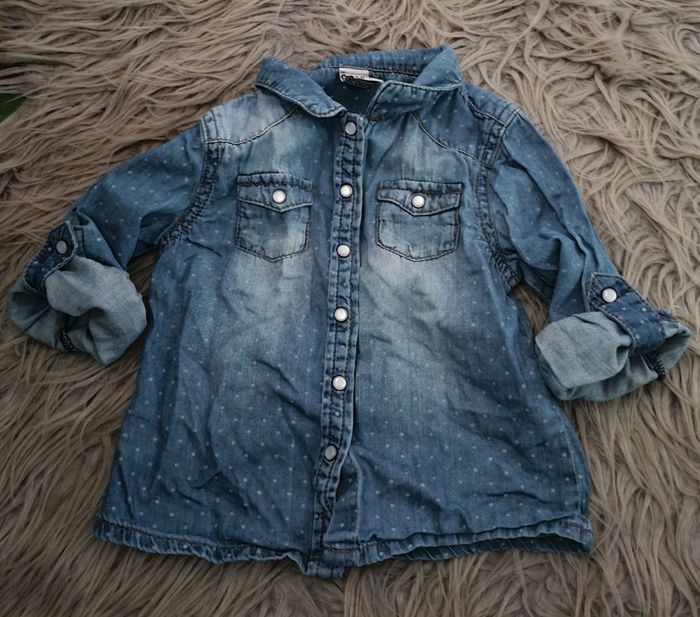 Chemise en jean manches retroussable 2ans - photo numéro 7