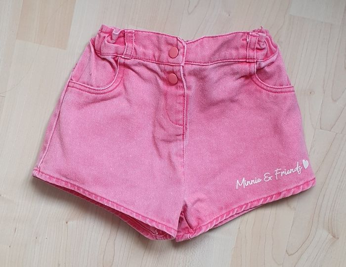 Short en jean rose Minnie Mouse, taille haute (24 mois) / Disney Baby