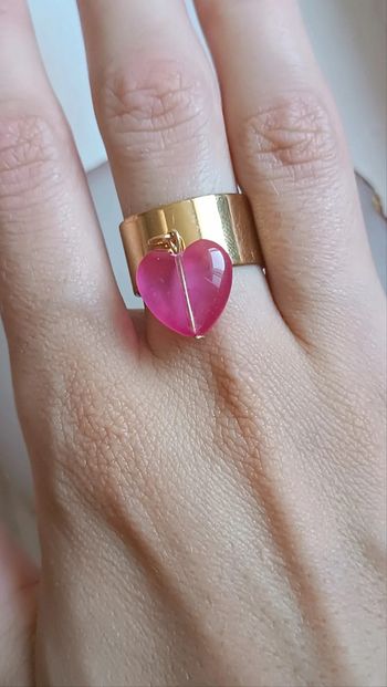 Jolie bague à breloques en acier inoxydable