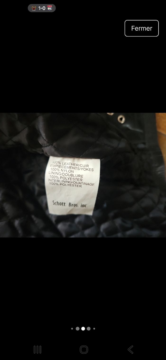 Blouson de moto en cuir homme taille XL  Schott - photo numéro 8