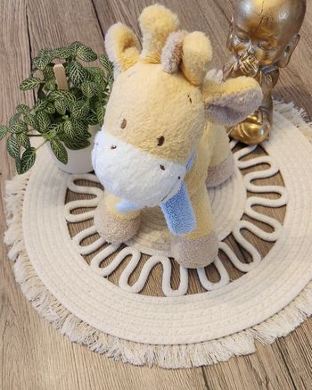 Doudou Girafe Nicotoy Jaune Bleu