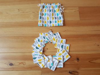 Lot de 15 lingettes lavables handmade + tote bag