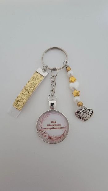 Cadeau marraine, porte clé message bijoux de sac " marraine exceptionnelle "