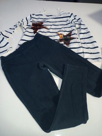 Ensemble fille pantalon et haut marine 12 ans tbe