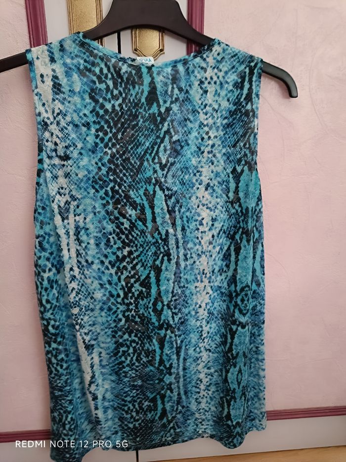 Tunique bleu imprimée M&S en T.XL (42) - photo numéro 6