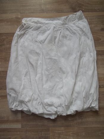 Jupe (1) boule broderie anglaise blanche Clayeux 126 cm