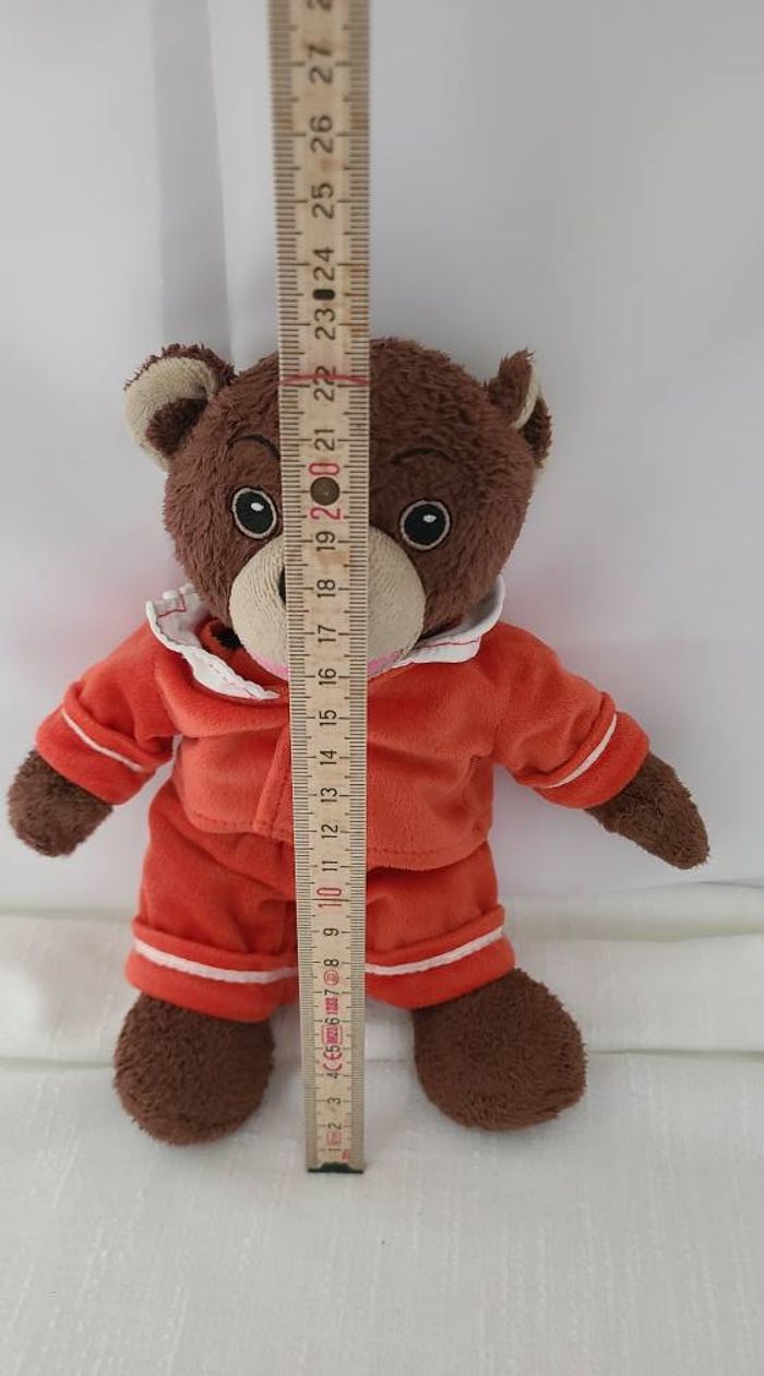 Petit Ours Brun AJENA NOUNOURS doudou ensemble rouge - photo numéro 7