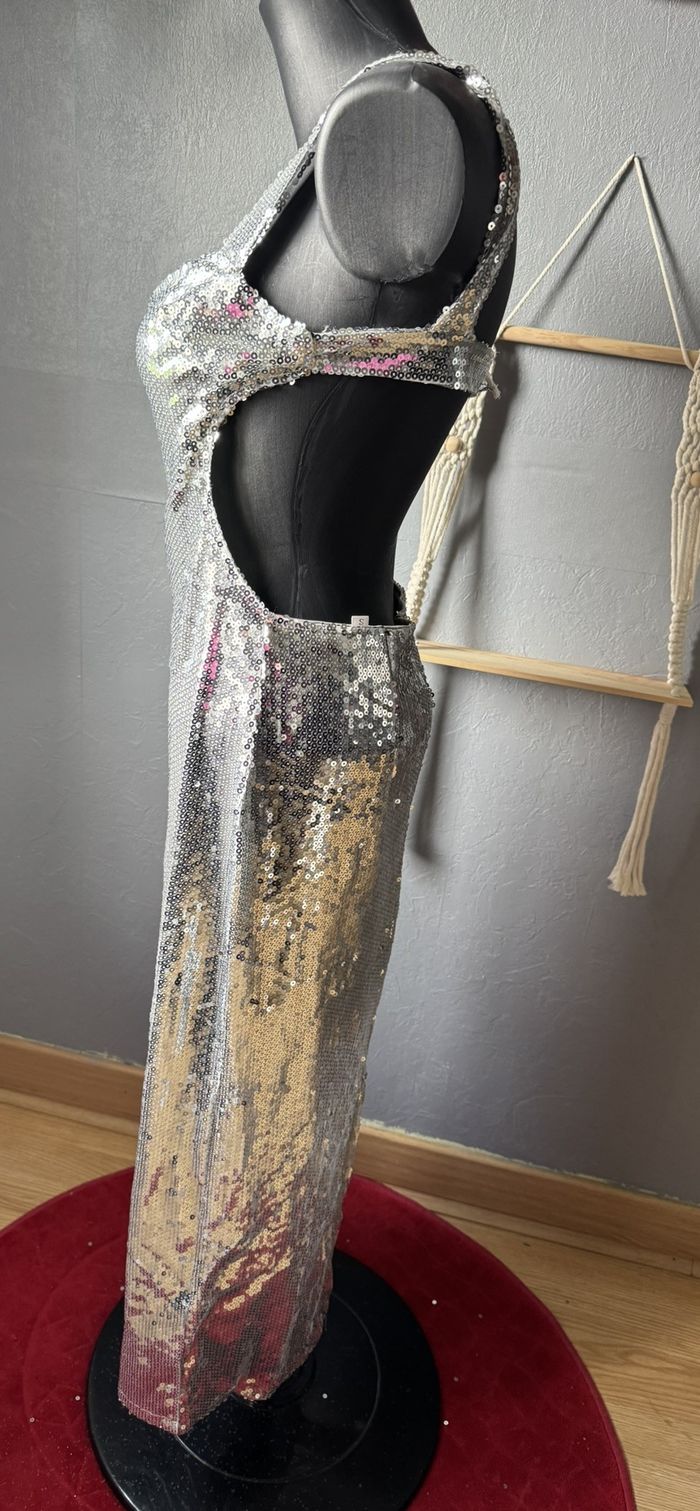 Robe Fête – S – Argenté – Sequins - photo numéro 4