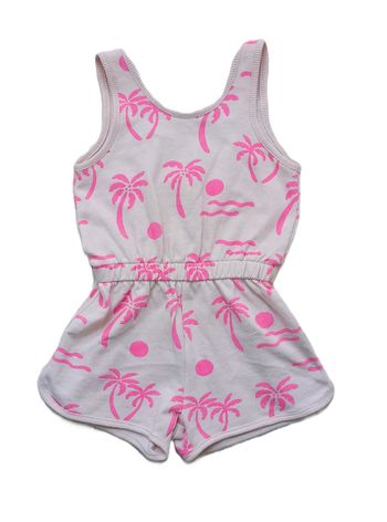 Combishort rose palmier, soleil, mer. Zara. Taille 3-4 ans. 104 cm