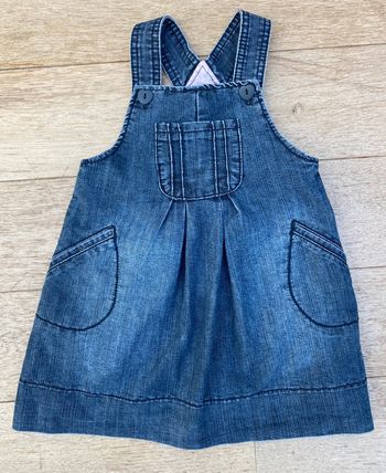 Robe fille 18 mois jean bretelles bleu