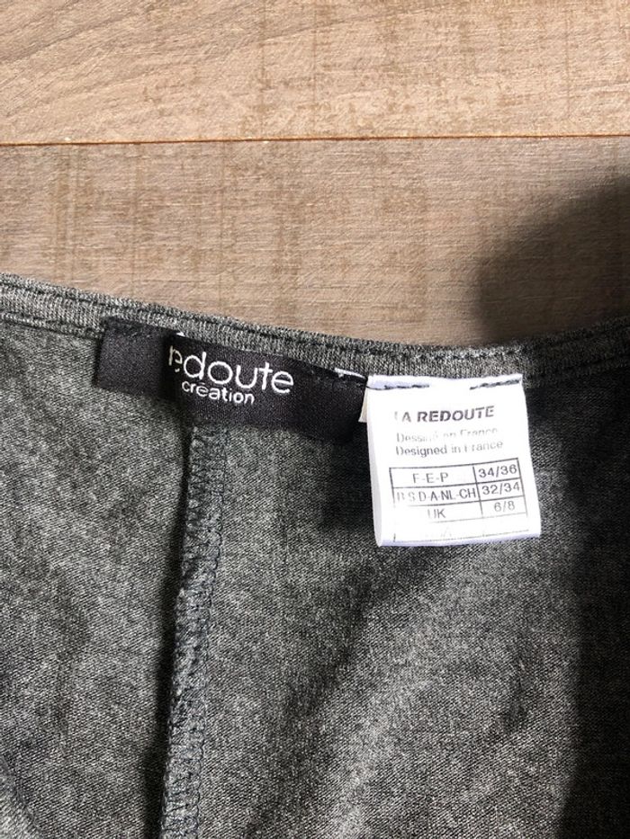 Robe grise décolleté V drapée la redoute taille 34/36 - photo numéro 3