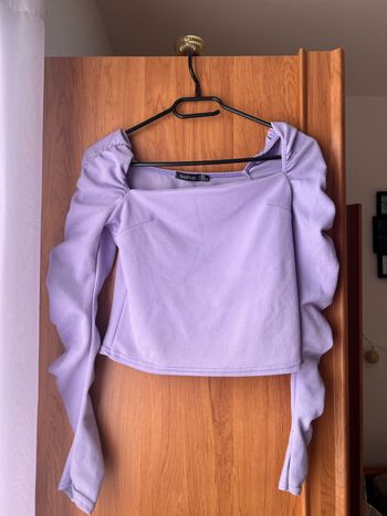 Petite blouse violette à épaulettes Boohoo taille S