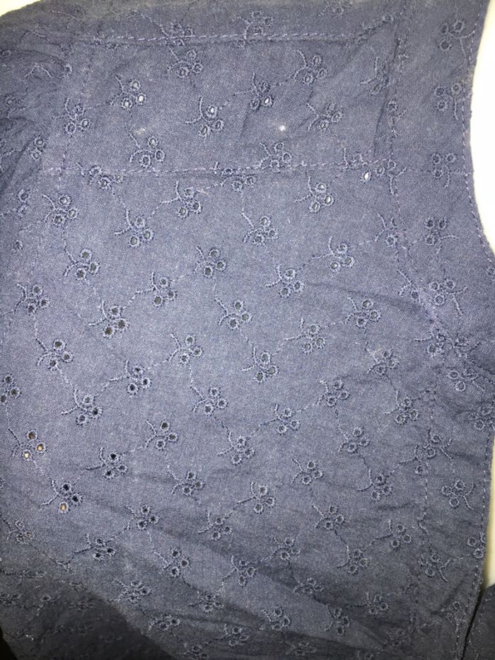 Chemisier manches courtes broderie anglaise bleu marine 36 esmara - photo numéro 4