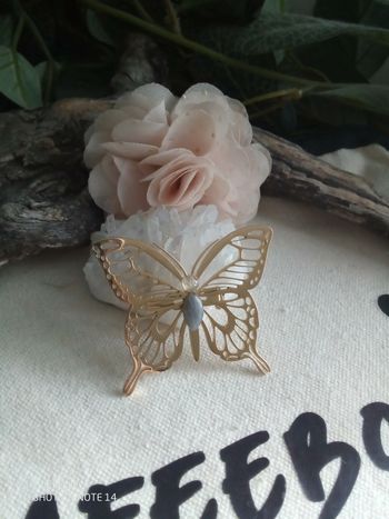 Broche papillon pierres naturelles