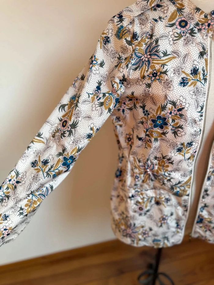 Superbe veste légère parka kway neuf fluide fleuri tropical Promod 🌸 S 36 - photo numéro 4