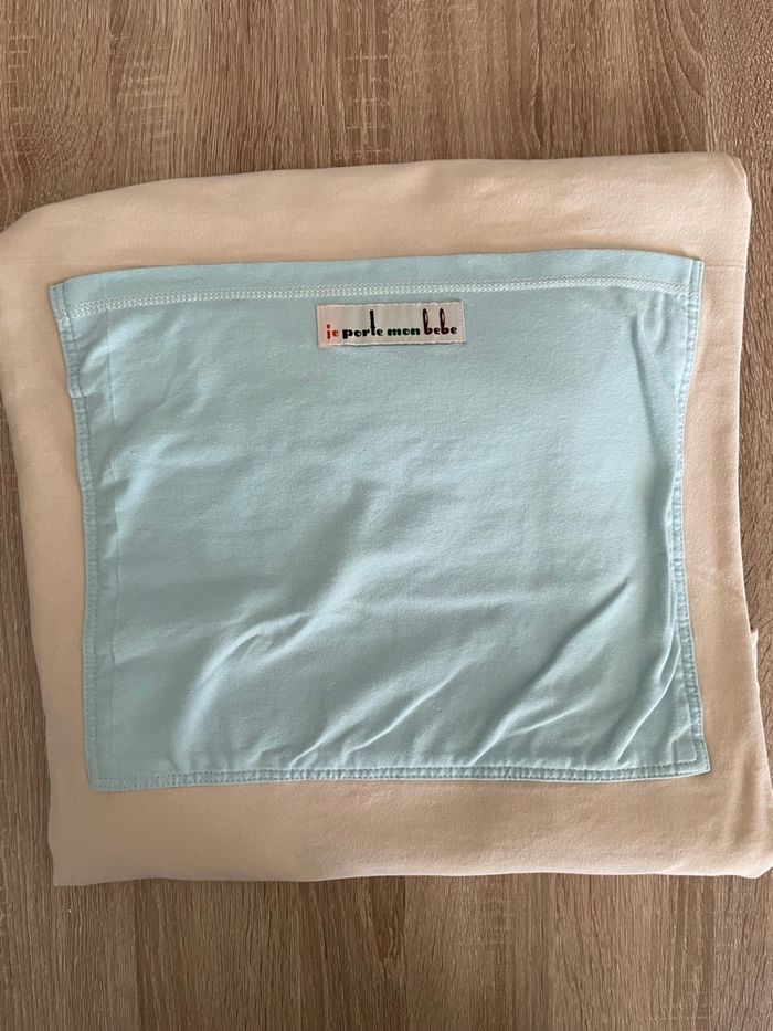 Écharpe de portage JPMBB love radius beige creme bleu clair - photo numéro 3