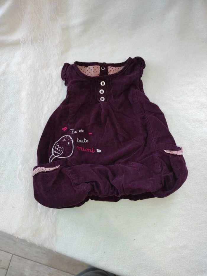 Robe violette velours 3 mois - photo numéro 2