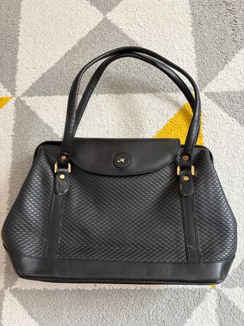 Sac à main vintage en cuir synthétique couleur noir