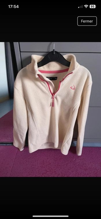 Polaire, couleur, abricot, fille