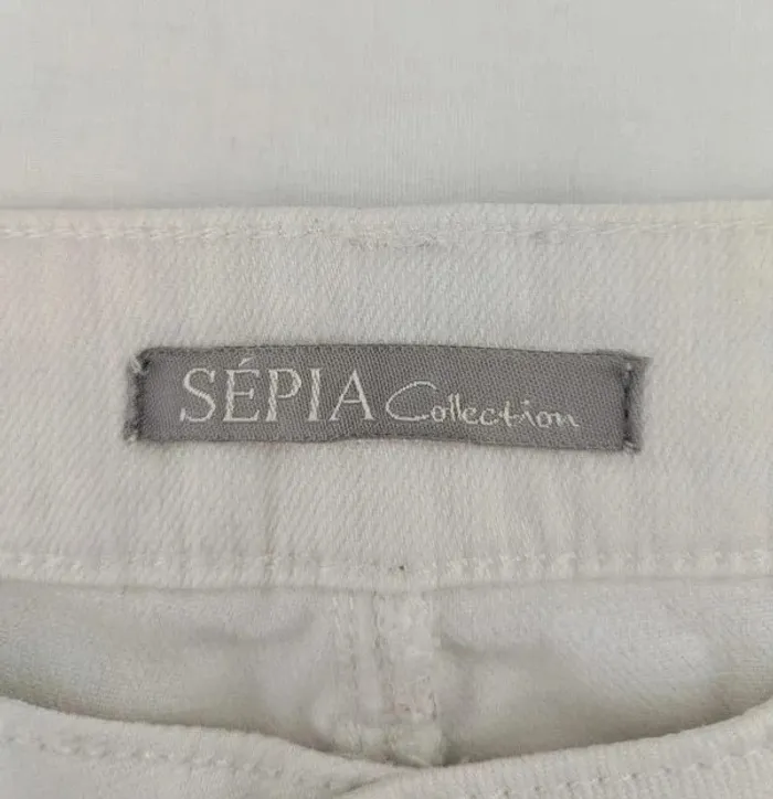 Jean évasé brodé en coton - Sépia Collection - taille 38 - photo numéro 4