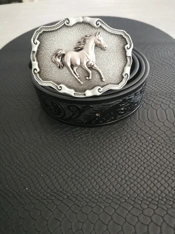 Ceinture de cowboy country cheval argenté