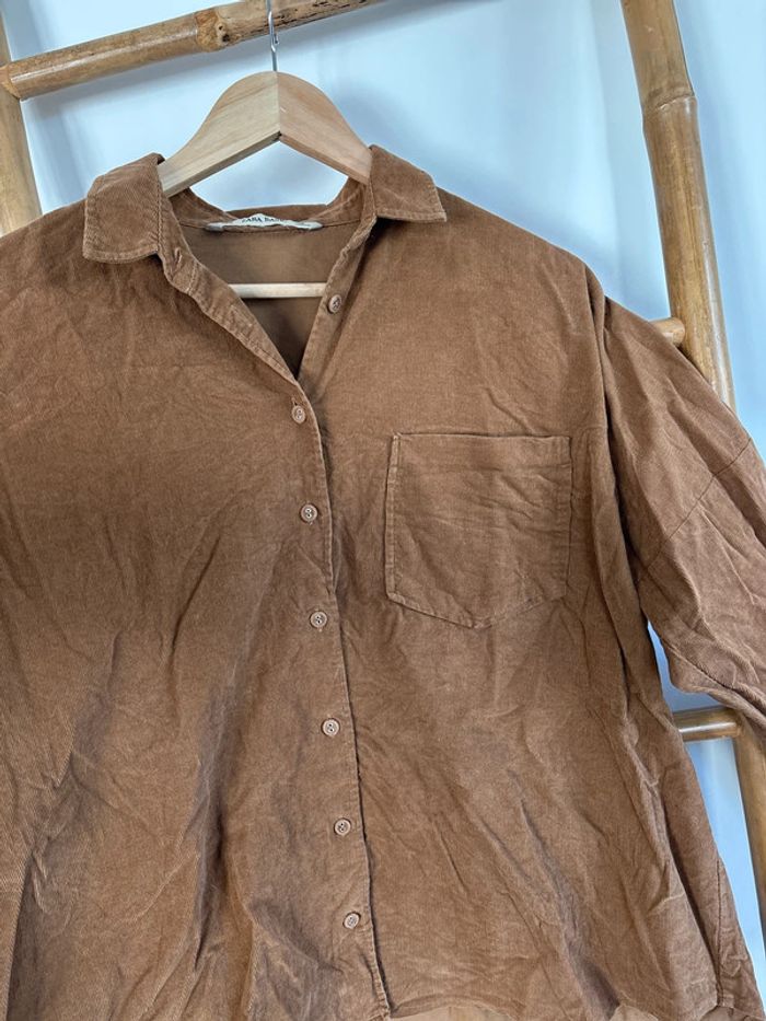 Chemise marron en velours zara taille M - photo numéro 3