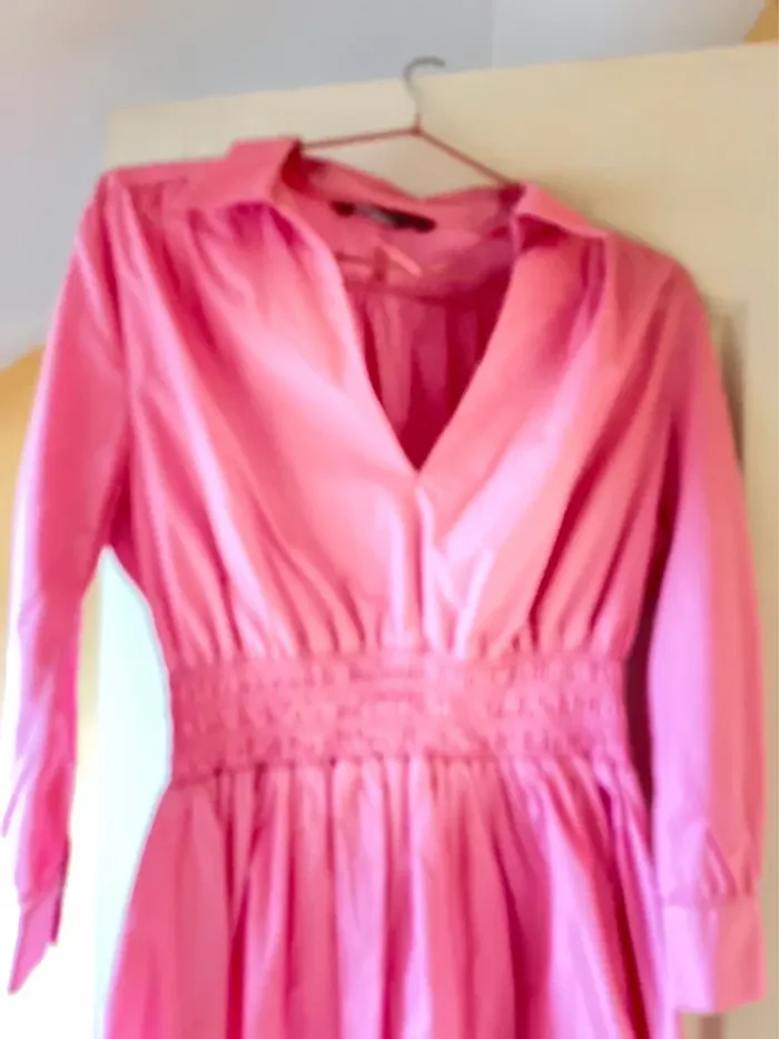 robe chemise rose zara - photo numéro 2