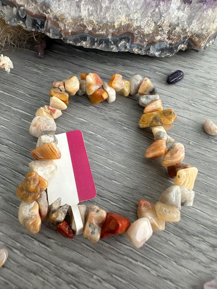 Bracelet en agate crazy lace véritable du Mexique – Pierre naturelle - photo numéro 3