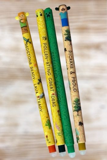 Lot de stylos gel effaçables Minecraft neuf 