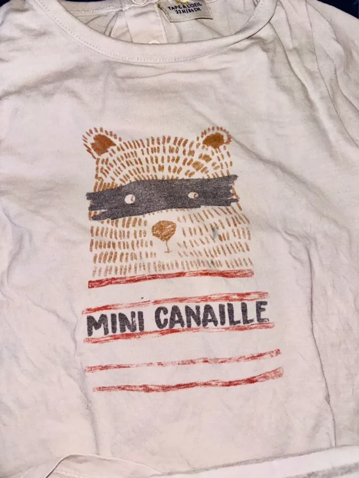 Lot de 2 tee shirt manches longues 24 mois - photo numéro 4