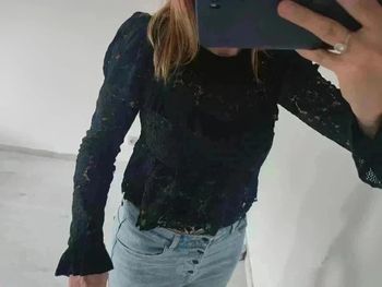 Blouse courte noire Zara