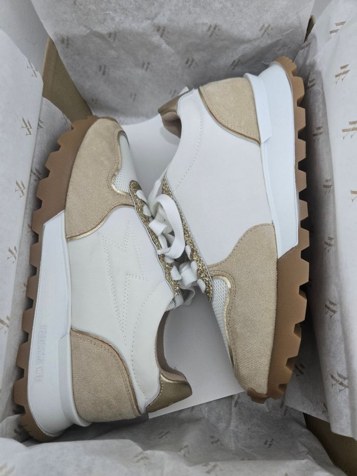 Basket Vanessa WU taille 36 neuves authentiques modele paola blanc beige doré - photo numéro 7