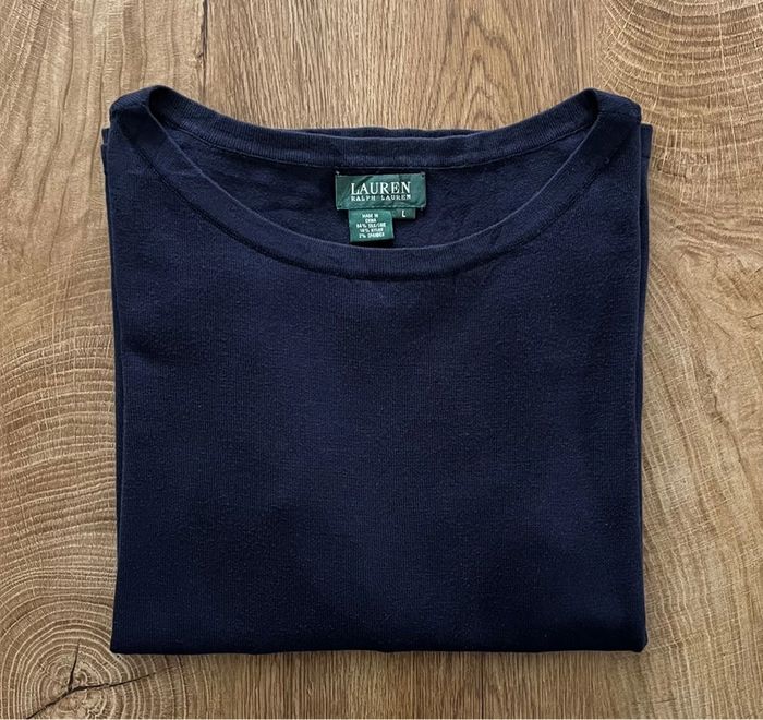 Pull manches 3/4 bleu marine Lauren ralph lauren pour femme, taille L