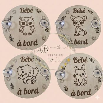 Disque bébé  à  bord en bois 