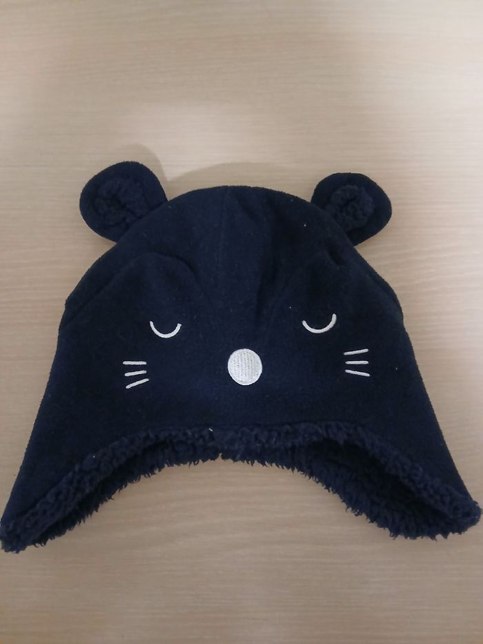 Bonnet bebe tour de tete 45 marque kiabi fourre a l interieure - photo numéro 4