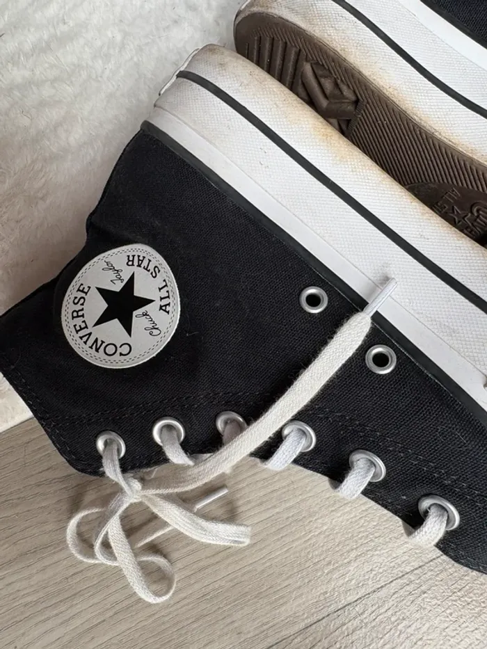 Converses montantes plateformes noires - taille 38 👟 - photo numéro 6