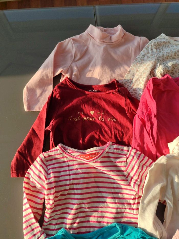 Lot t-shirt bébé fille 6 mois - photo numéro 2