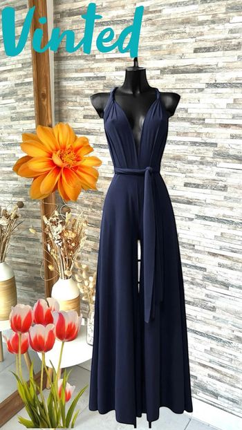 Combi dos nu bleu marine pour fêtes ou cocktails