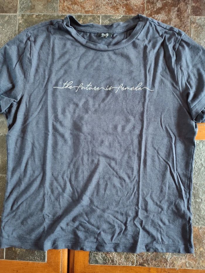 T-shirt bleu marine - photo numéro 4