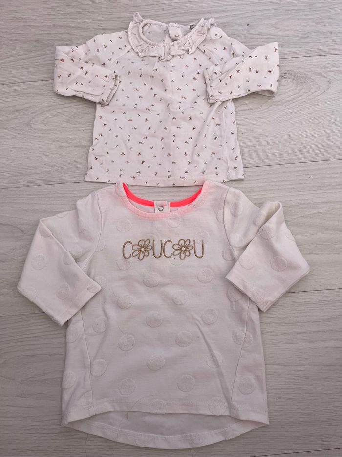 Lot 2 teeshirt manche longues 12mois
