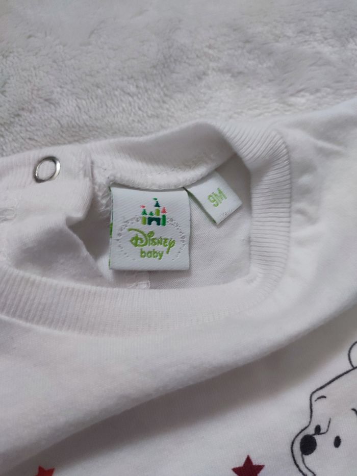 Tee shirt manches longues blanc Winnie l'ourson Disney taille 9 mois - photo numéro 2