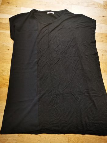 Tee-shirt noir bi matière