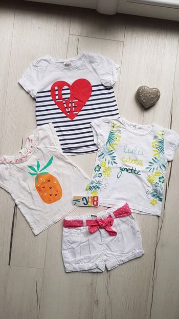 Lot de 4 pièces estivales fille 12mois