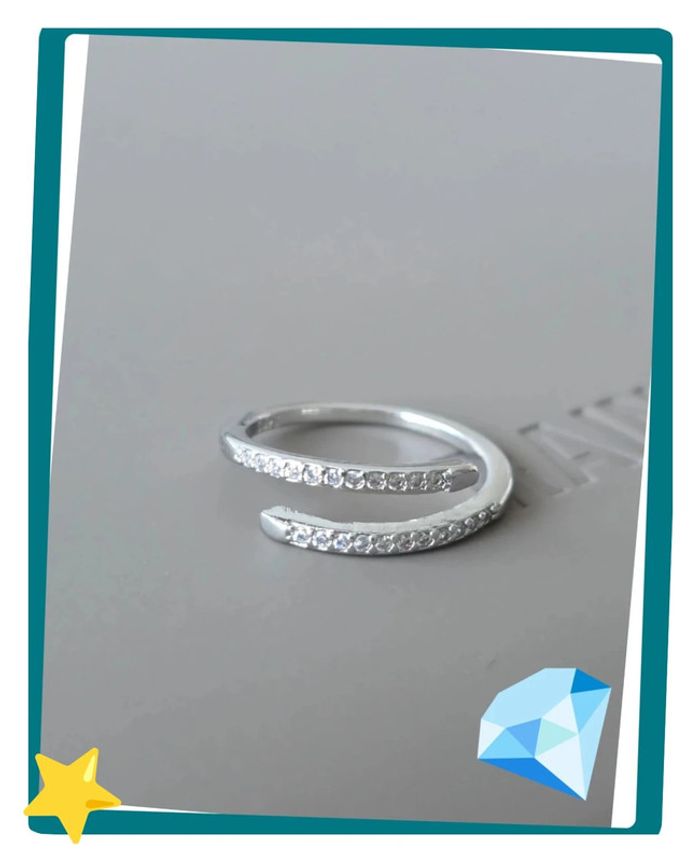 Bague ajustable strass plaquage argent