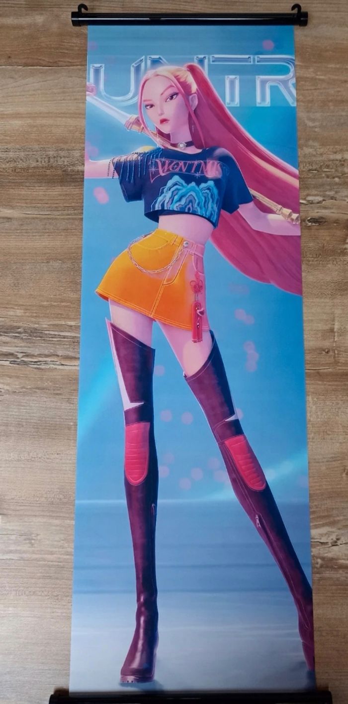 Lot 3 posters en toile k-pop demon hunters 90x30cm neufs - photo numéro 3