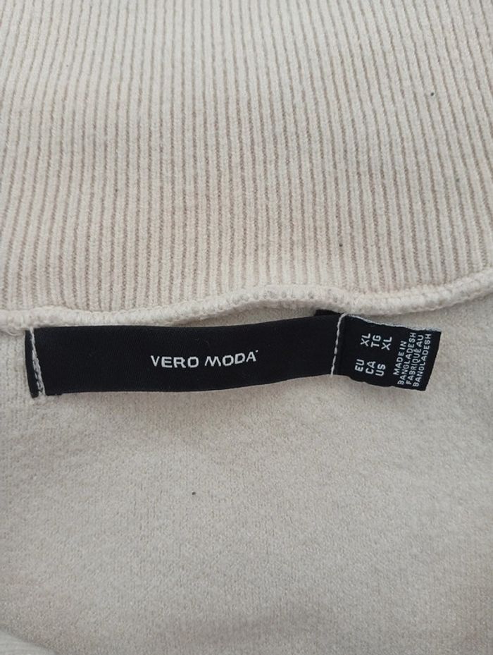 Vero Moda - Pull grand col rayé - taille XL - photo numéro 3