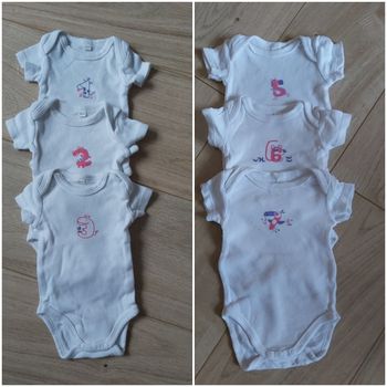 Lot dec6 bodies manches courtes mixte garçon/fille 1 mois (78)