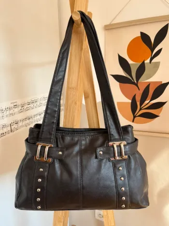 Sac vintage y2k marron en cuir synthétique très bon état [ref 2508SBl194]