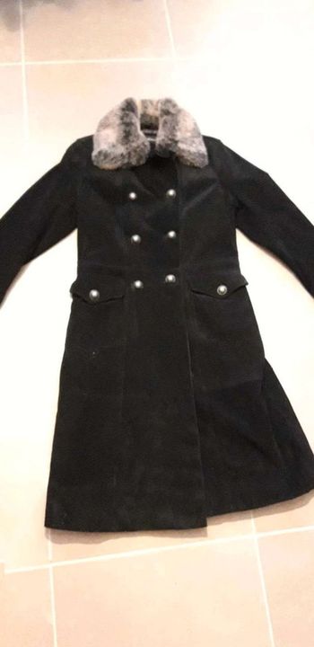 Manteau  croute de  porc/daim double  avec  col  amovible  T38